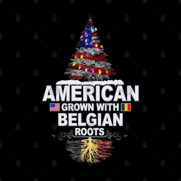 Christmas Tree  American Grown With Belgian Roots - Gift for Belgian From Belgium by Country Flags