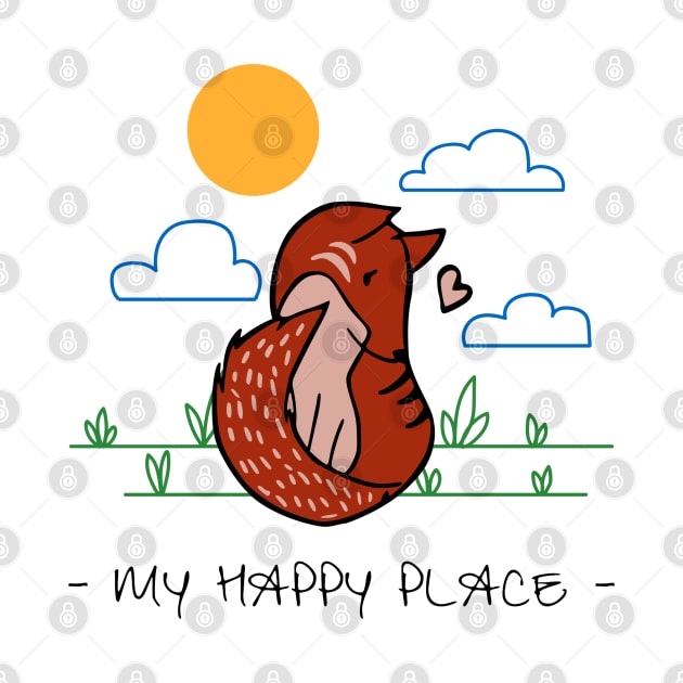 My Happy Place- Cute Fox by barn-of-nature