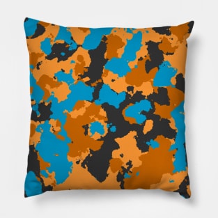 Camouflage Brown Turquoise Pillow