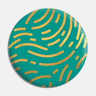 Teal Blue Gold colored abstract lines pattern Pin