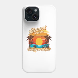 School is done bring on the fun Retro quote groovy teacher vacation Phone Case