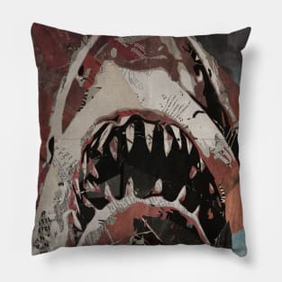 Jaws Newspaper Cutout Pillow