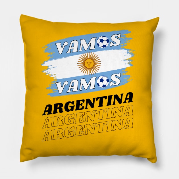 Argentina Qatar World Cup 2022 Pillow by Ashley-Bee