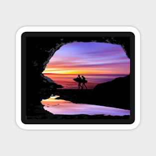 Purple Beach Cave Sunset Magnet