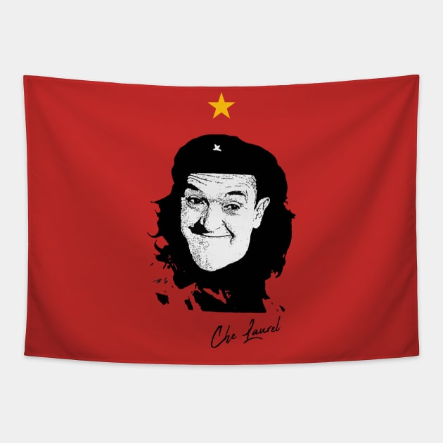 Che Guevara v Stan Laurel Mashup Tapestry by funkymonkeytees