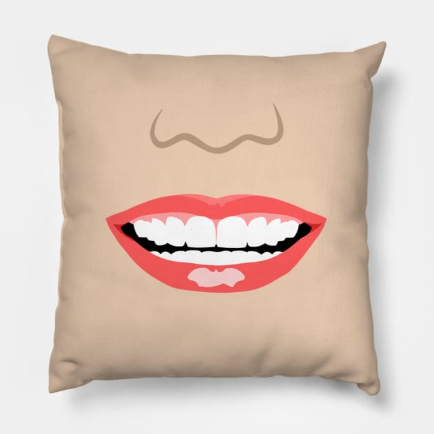 Nice Female Smile Pillow by Art by Big Al