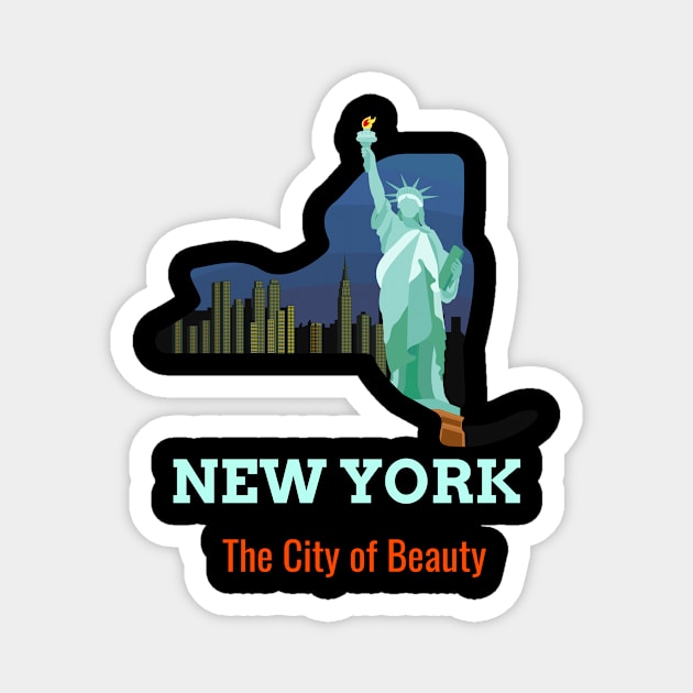 New York city of beauty Magnet by Azamerch