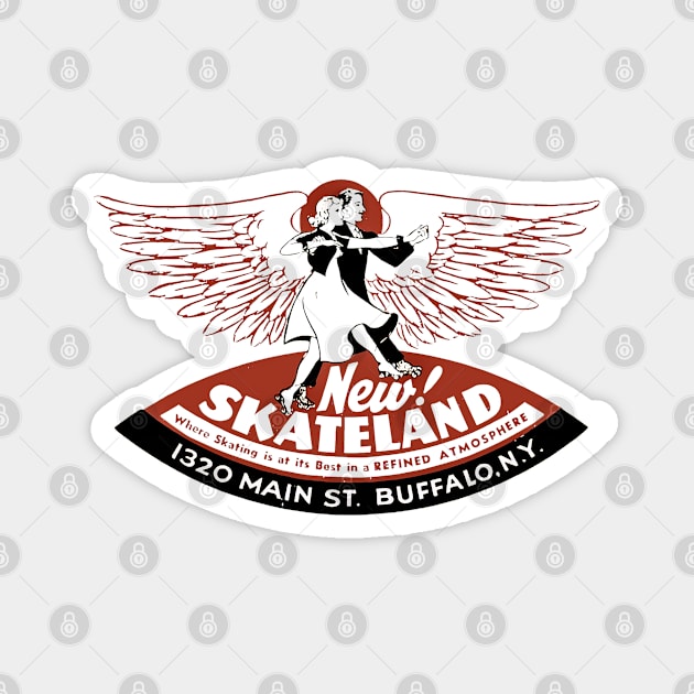 Vintage Roller Skating Buffalo New York Magnet by Timeless Chaos