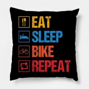 Eat Sleep Bike Repeat Pillow