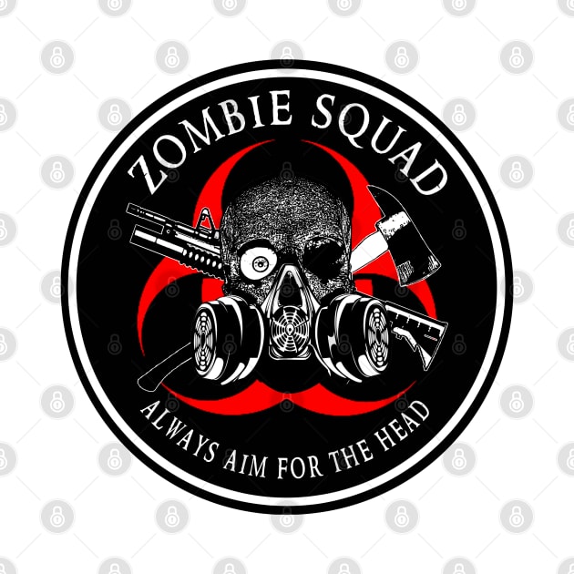 Biohazard Zombie Squad Always aim for the head Ring Patch outlined 2 by Ratherkool