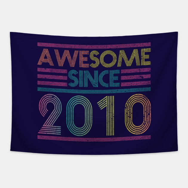 Awesome Since 2010 // Funny & Colorful 2010 Birthday Tapestry by SLAG_Creative