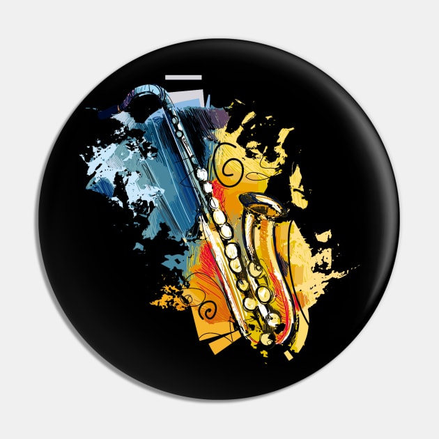 watercolor saxophone Pin by naldy09