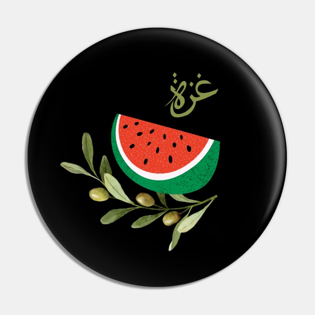 Watermelon Olive Branch Free Gaza Pin by Yule Cat