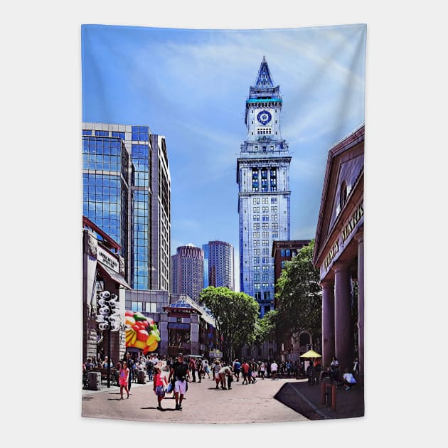 Boston MA - Quincy Market Tapestry by SusanSavad