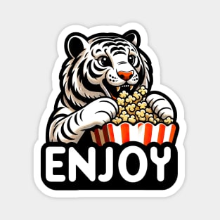 enjoy eat popcorn Magnet