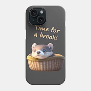 Cute Otter Baby in a basket Phone Case