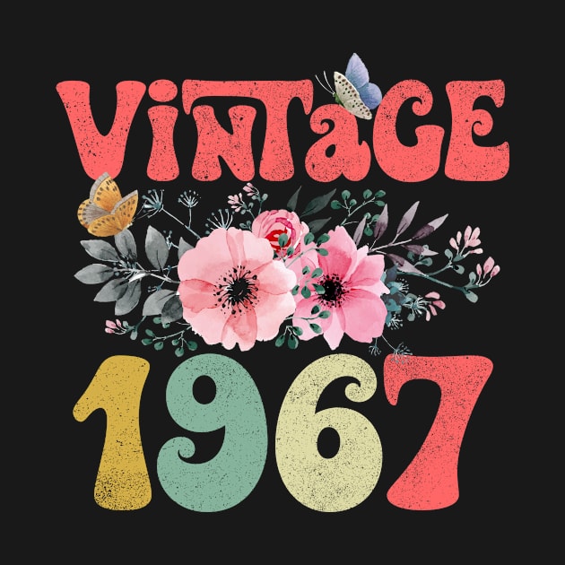 Vintage 1967 Floral Retro Groovy 56th Birthday by Kens Shop