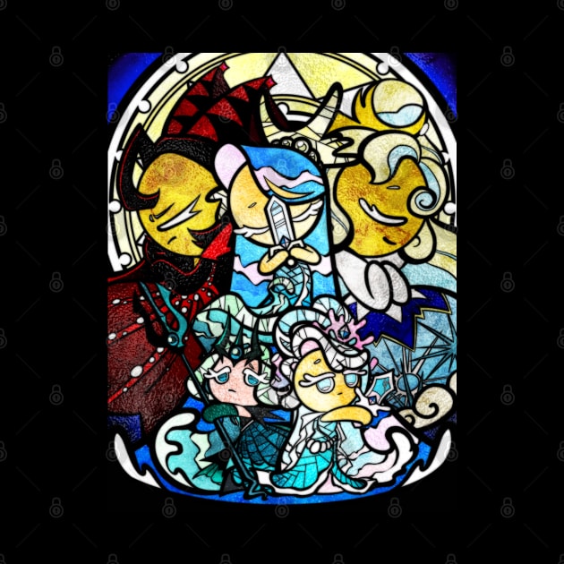 Sea fairy and moonlight - stained glass cookie run mural by Quimser