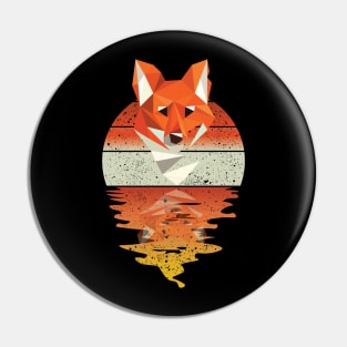 Vintage cute fox reflected on lights of moon T-Shirt Pin