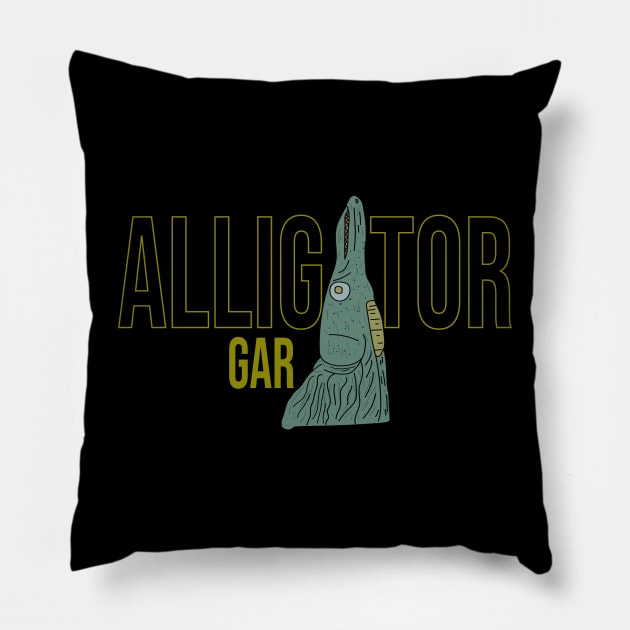 ALLIGATOR GAR Pillow by Sahaga-haga