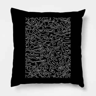 Formula 1 Black And White 2023 2024 Race Tracks Pattern Pillow