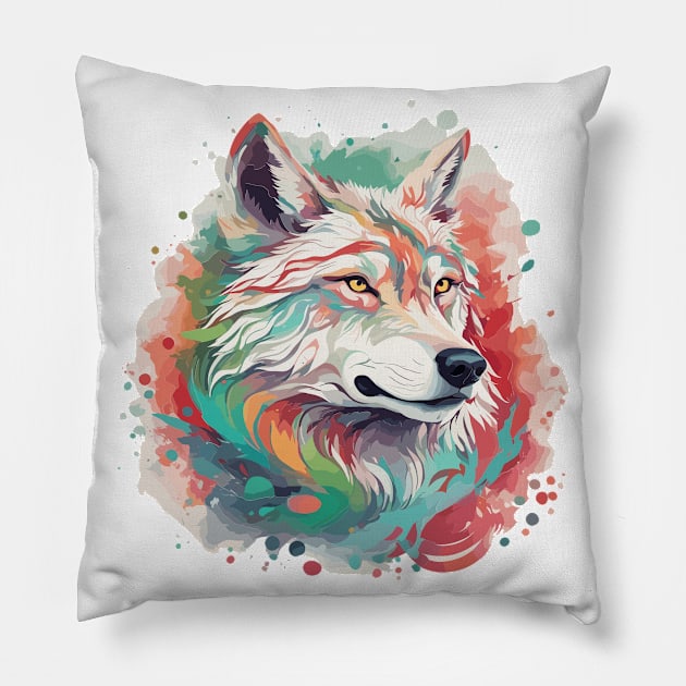 wolf artwork Pillow by designerhandsome