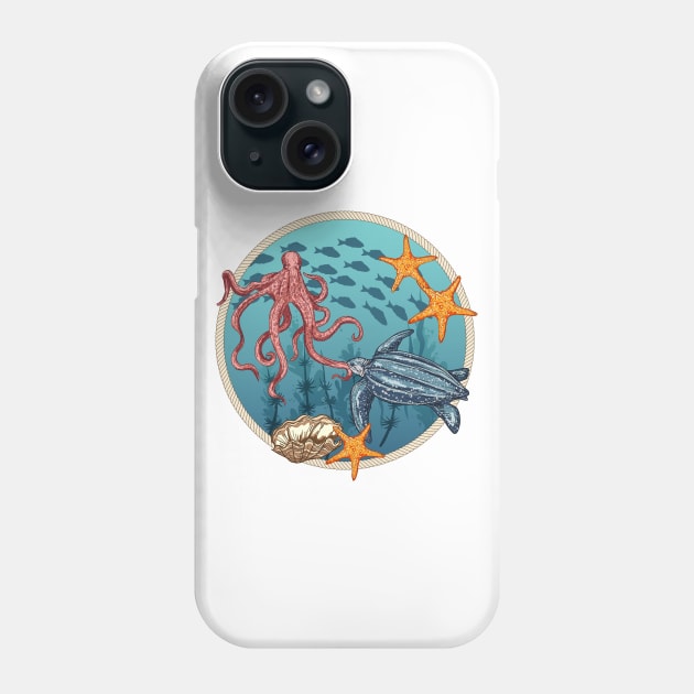 Sea Life Stamp Phone Case by SWON Design