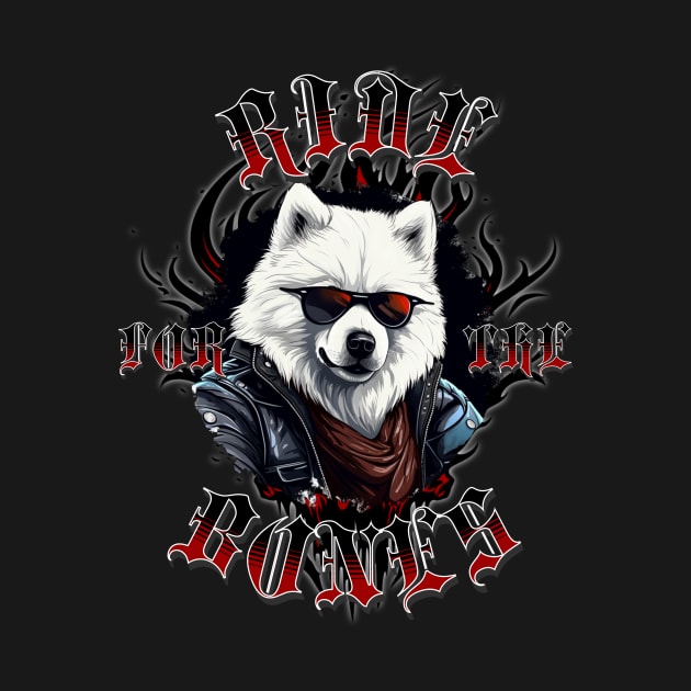 Ride for the Bones, Samoyed cool biker by HSH-Designing