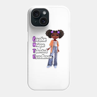 Cute acronym Positive affirmations motivational inspirational quotes sayings words black girl anime African American melanin queen affirmation Phone Case