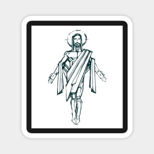 Jesus Christ Resurrection drawing Magnet