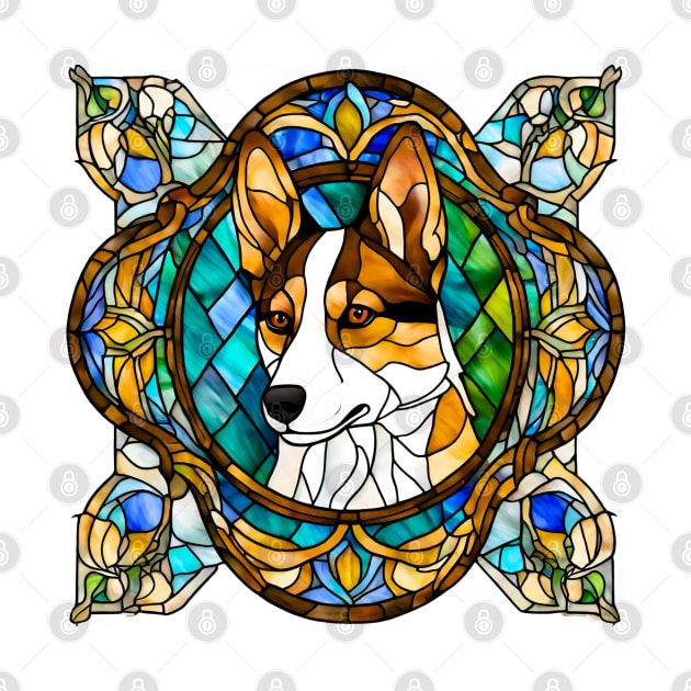 Stained Glass Norwegian Lundehund by Doodle and Things