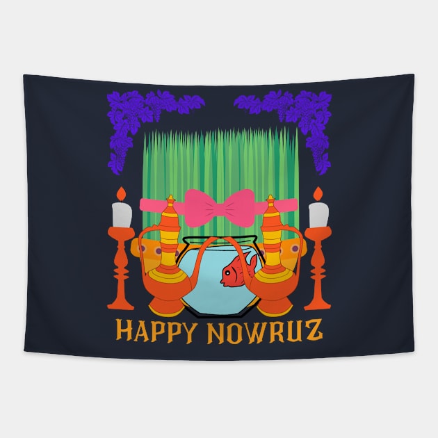 Unique Persian New Year Happy Norooz Festival Happy Nowruz Tapestry by UltraPod