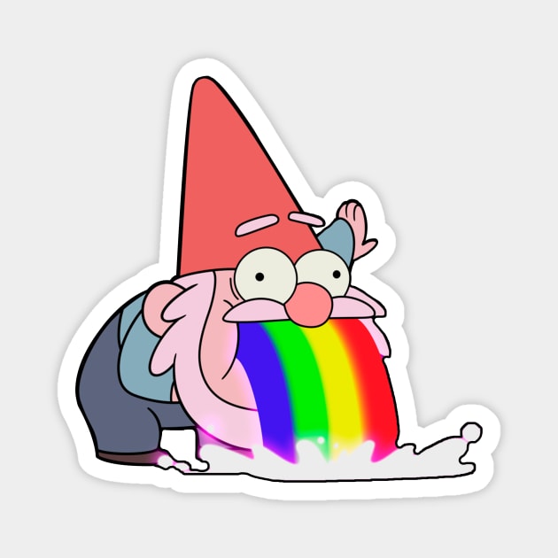 Gnome puking rainbows Magnet by Anna Senpai