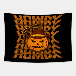 Howdy Pumpkin Halloween-Mirror Text Typgraphy Tapestry