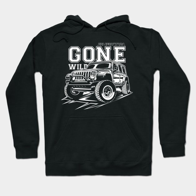 Jeep Wrangler Rubicon (White Print) Hoodie