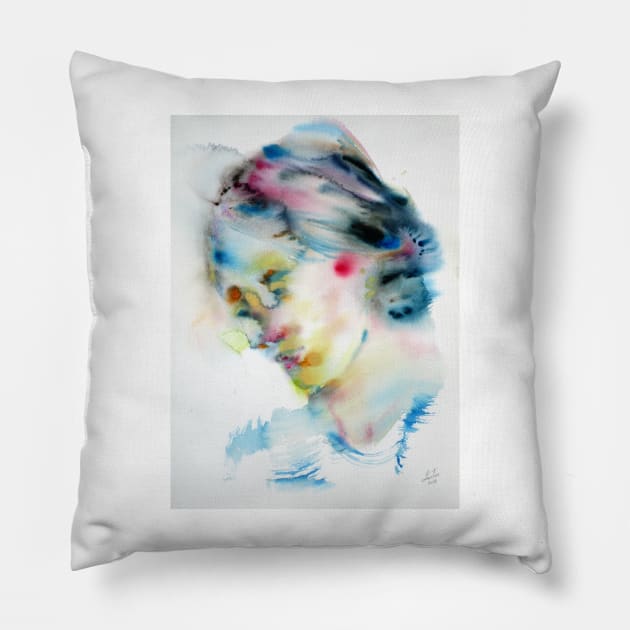 VIRGINIA WOOLF - watercolor portrait .2 Pillow by lautir