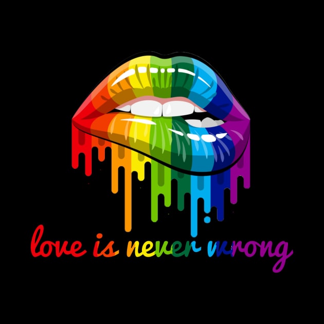 Love is never wrong LGBT Quote Gay Pride Gift by Bezra