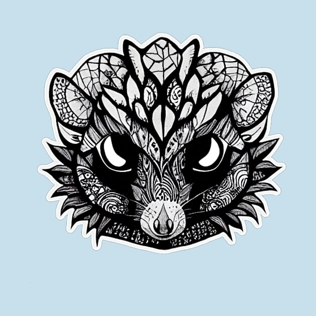 Possum Ink Retro Doodle Drawing by Edongski303 Teepublic Merch