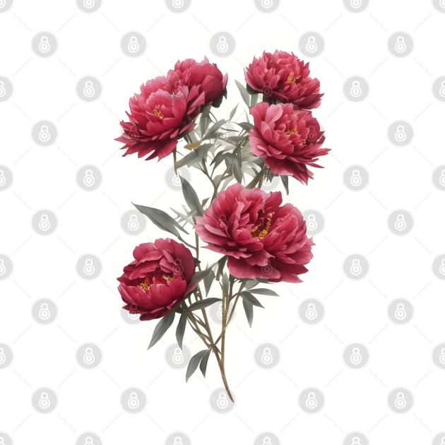 Pink peony flowers by craftydesigns