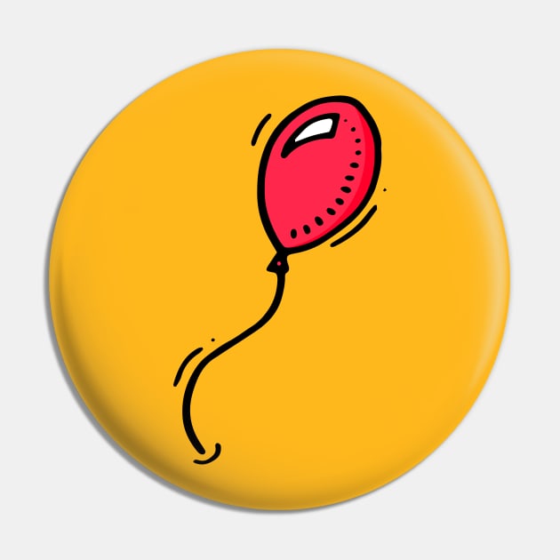 Simple Red Balloon Pin by VANDERVISUALS