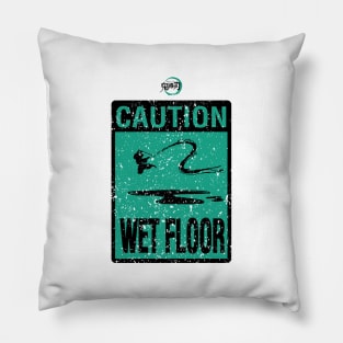 DEMON SLAYER SEASON 2: CAUTION WET FLOOR (GRUNGE STYLE) Pillow