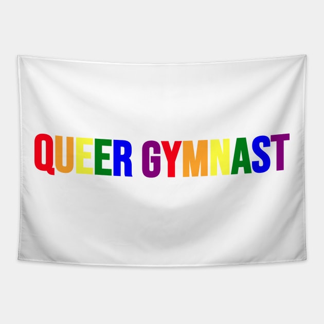 QUEER GYMNAST (Rainbow - one line) Tapestry by Half In Half Out Podcast