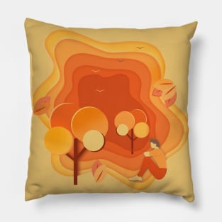 Autumn meditation Pillow