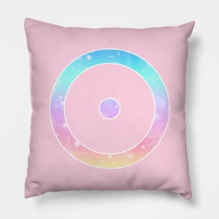 The Sun Planet Symbol in Magical Unicorn Colors Pillow