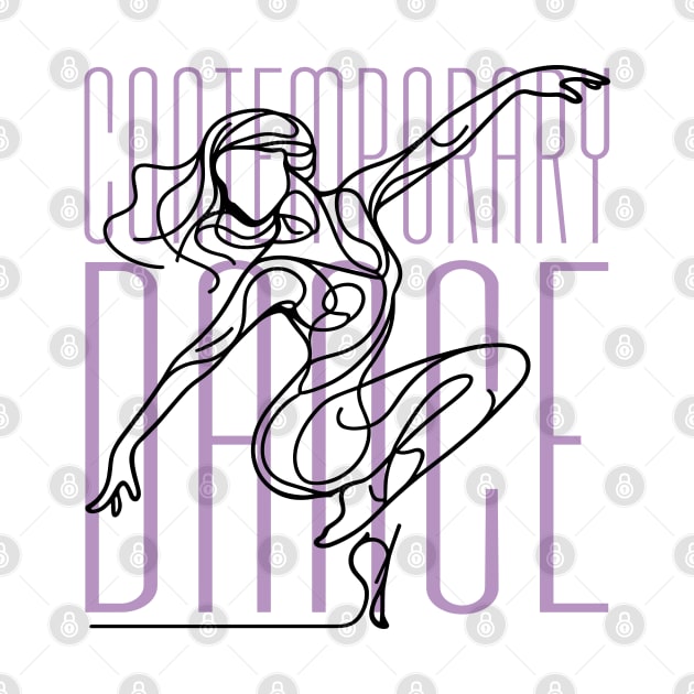 Black One line art Contemporary Female dancer by PrintSoulDesigns