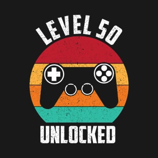 Level 50 Unlocked Video Game Birthday T-Shirt