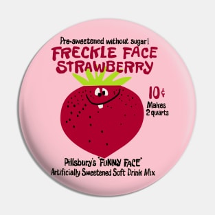 Freckle Face Strawberry "Funny Face" Drink Mix Pin