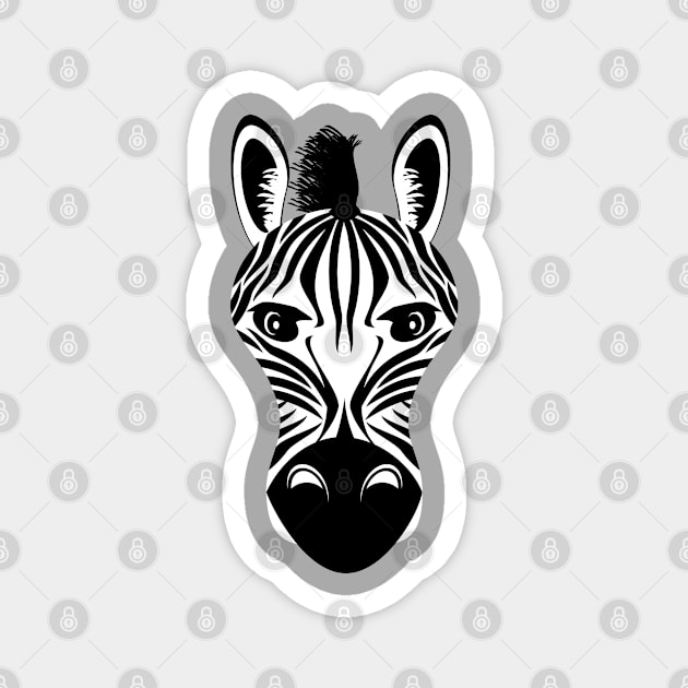 Zebra Face Magnet by mailboxdisco