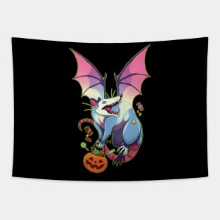 Trick or Treat Opossum Tapestry