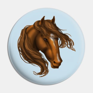 Horse Head - Chestnut Star Snip Pin